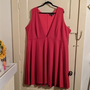 Eloquii Dresses - Eloquii Size 26 Red Deep V Layering Dress Eloquii Dresses - Eloquii Size 26 Red Deep V Layering Dress
